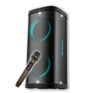 Колонка блютуз беспроводная с караоке и подсветкой 60Вт TITAVIN TI-SPF001